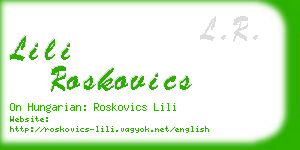 lili roskovics business card